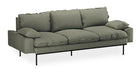 HKliving 3-zits Bank Retro 225cm, Linnen - Legergroen
