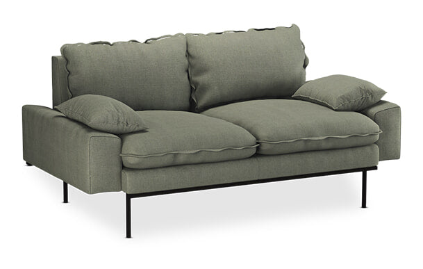 HKliving 2-zits Bank Retro 175cm, Linnen - Legergroen