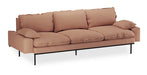 HKliving 4-zits Bank Retro 245cm, Linnen - Dusty Rose