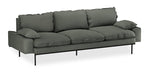 HKliving 4-zits Bank Retro 245cm, Katoen - Legergroen