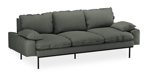 HKliving 3-zits Bank Retro 225cm, Wander stof - Legergroen