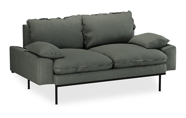 HKliving 2-zits Bank Retro 175cm, Wander stof - Legergroen