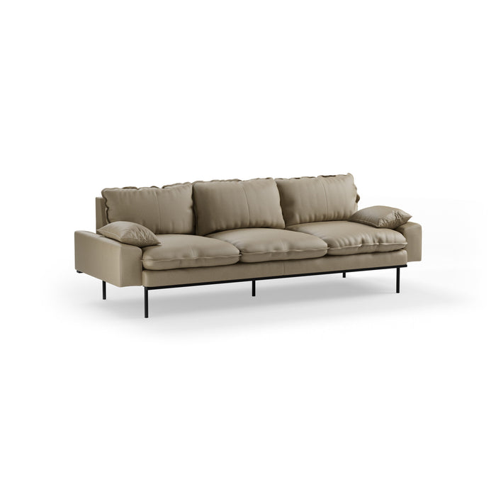 HKliving 4-zits Bank Retro 245cm, Deco stof - Pebble