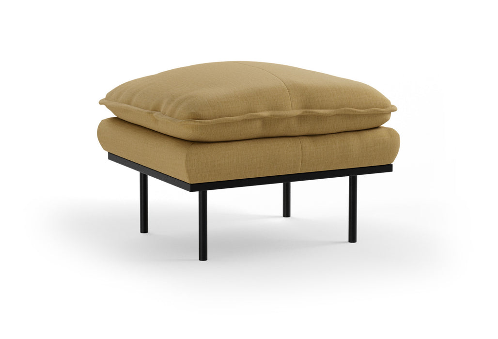HKliving Hocker Retro Cocoon stof, 72 x 65cm - Beige