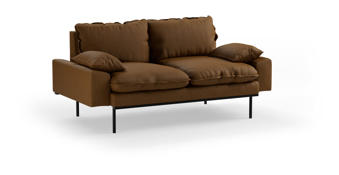 HKliving 2-zits Bank Retro 175cm, Whisper stof - Cassave