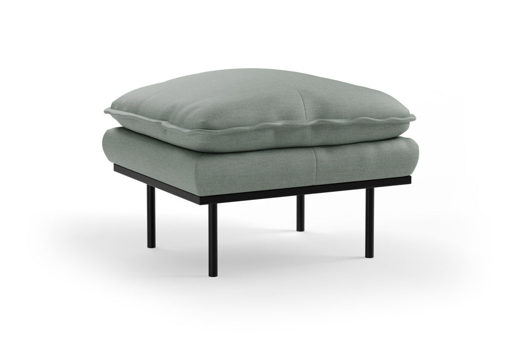 HKliving Hocker Retro Dallas stof, 72 x 65cm - Breeze