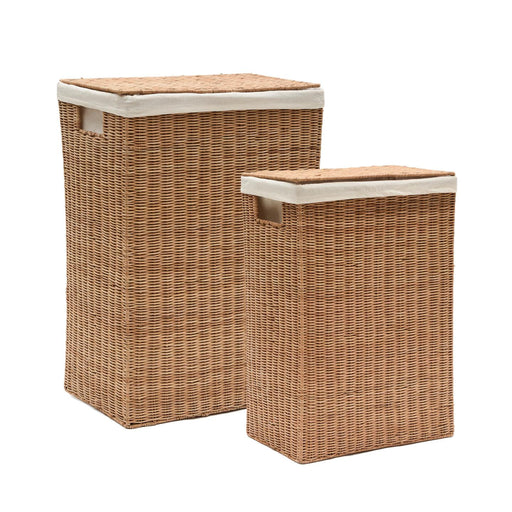 Kave Home Wasmand Indali Rotan, Set van 2 stuks - Bruin - ThatLyfeStyle