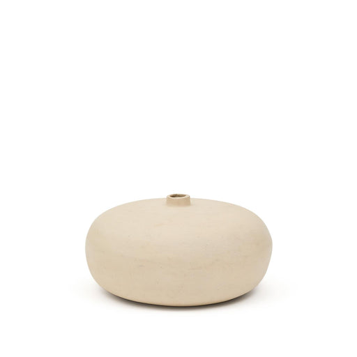 Kave Home Vaas Nivala Papier maché, 31cm - Wit - ThatLyfeStyle