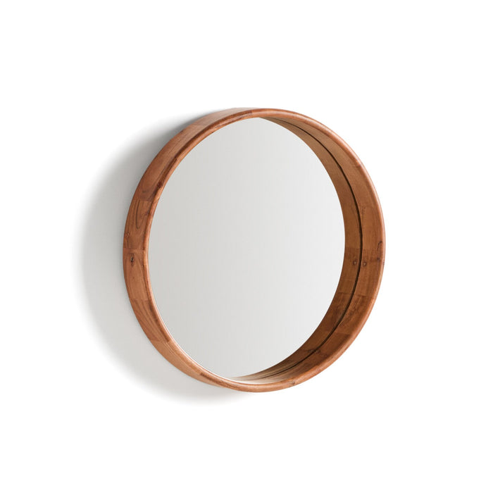 Kave Home Ronde Spiegel Berale Acaciahout, 50cm - Bruin