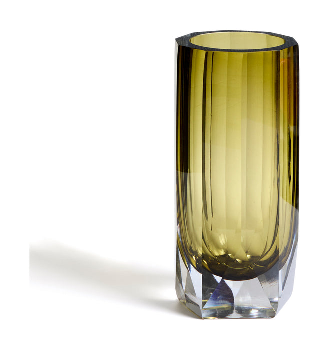 Kave Home Vaas Uconi Glas, 26cm - Olijfgroen