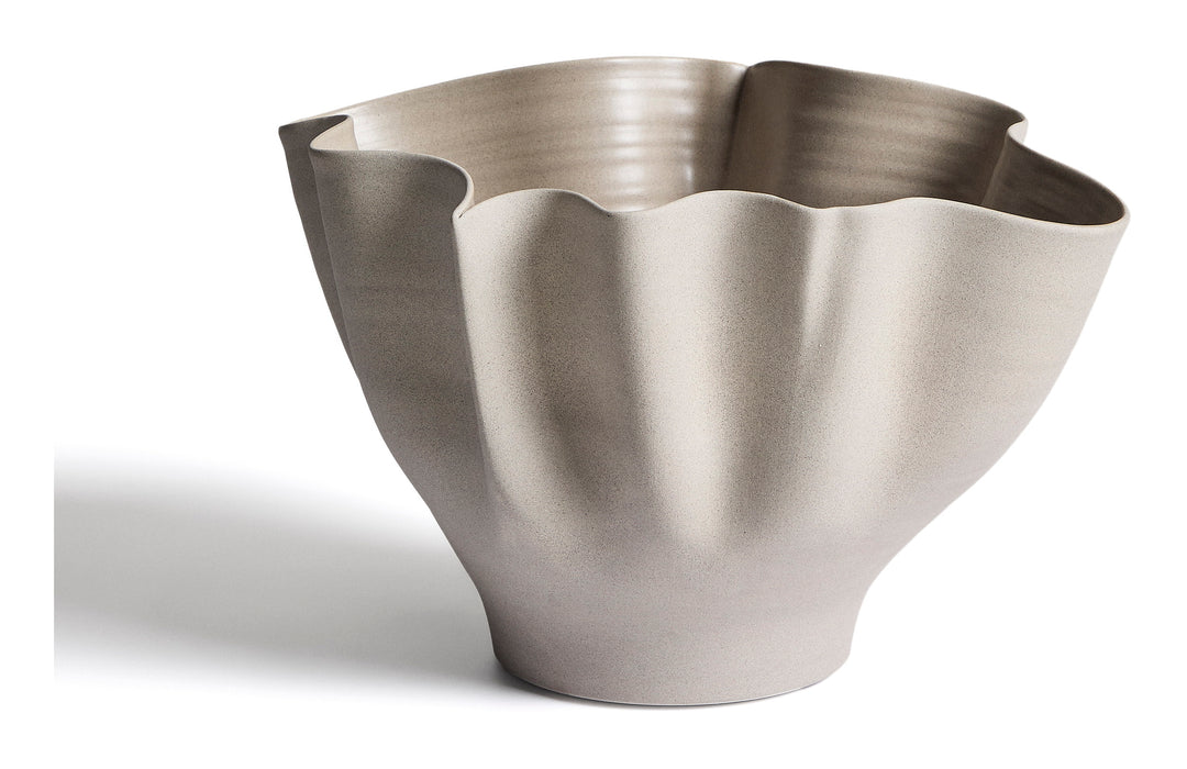 Kave Home Vaas Nilea Keramiek, 23cm - Grijs - Organisch