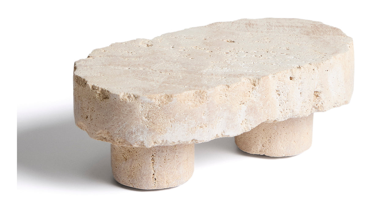 Kave Home Tafelstuk Zuno Travertin, 23 x 13cm - Ecru