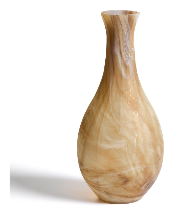 Kave Home Vaas Nerola Glas, 46cm - Bruin