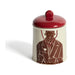 Kave Home Kaars Justine Franco Keramiek, 20cm - Beige/Rood