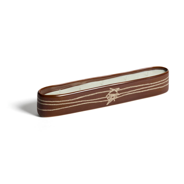 Kave Home Kaars Justine Franco Keramiek, 35 x 5cm - Chocoladebruin