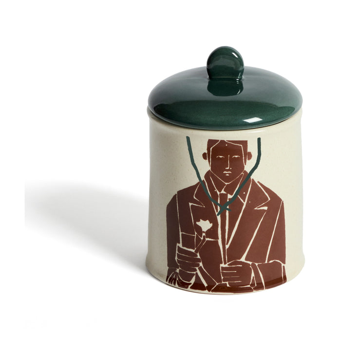 Kave Home Kaars Justine Franco Keramiek, 20cm - Beige/Groen
