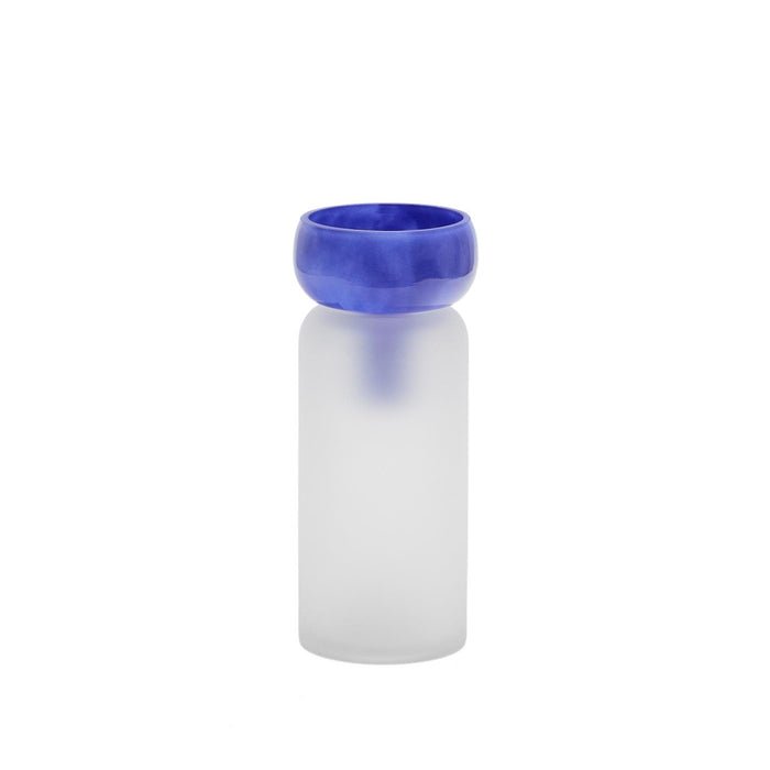 Kave Home Vaas Kelse Glas - Donkerblauw