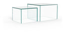 Bendt Salontafel Flavian Glas, Set van 2 stuks - Transparant - Vierkant - ThatLyfeStyle