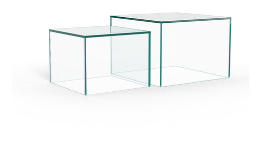 Bendt Salontafel Flavian Glas, Set van 2 stuks - Transparant - Vierkant - ThatLyfeStyle