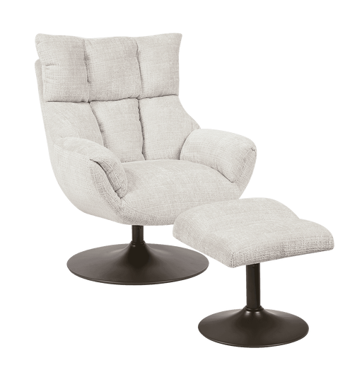 Tower Living Draaifauteuil Force Met voetenbank, Bouclé - Zand
