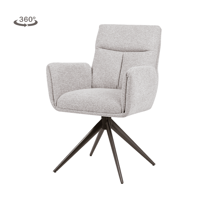 Tower Living Draaibare Eetkamerstoel Varzo Geweven stof - Beige/Bruin