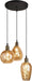 Design hanglamp Verona amber glas 3-lichts - ThatLyfeStyle
