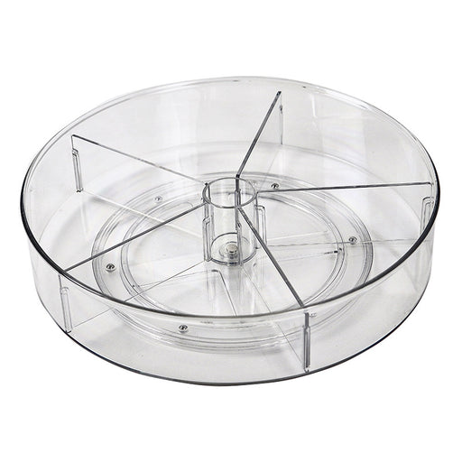 XIVADA Draaiplateau Hoog - Met 5 verdelers - 28 cm - Transparant