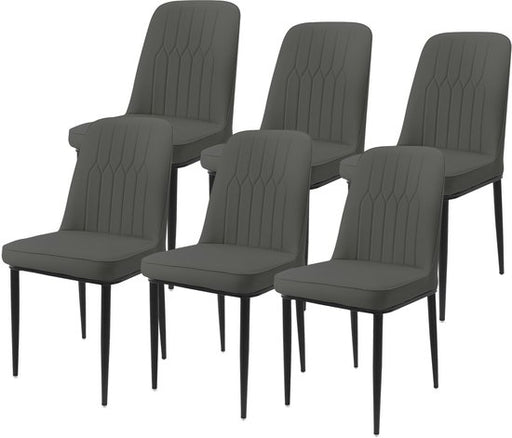 Durrafy® Eetkamerstoelen - Set Van 6 - Fluweel - PU Leer Grijs - ThatLyfeStyle