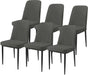 Durrafy® Eetkamerstoelen - Set Van 6 - Fluweel - PU Leer Grijs - ThatLyfeStyle