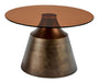 Bendt Ronde Salontafel Tameeka Glas en brons staal, 70cm - Bruin - ThatLyfeStyle