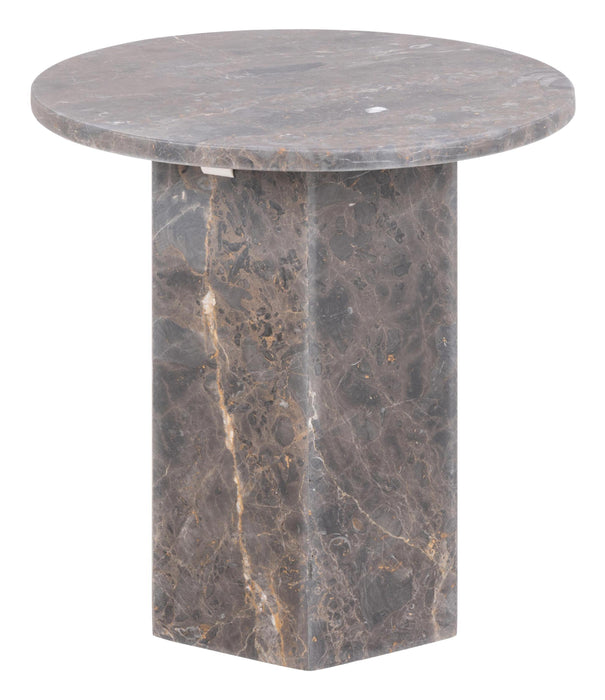 Bendt Ronde Bijzettafel Lasonya Marmer, 50cm - Bruin - ThatLyfeStyle