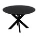 QUVIO Eettafel Sofia - Rond - Ø120 - Stalen kruispoot - FSC®-gecertificeerd mangohout - Zwart