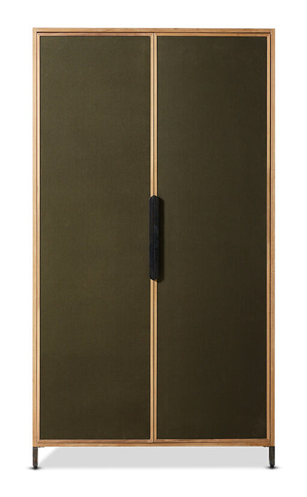 HKliving Opbergkast Pioneer Hout & Canvas, 100 x 180cm - Groen