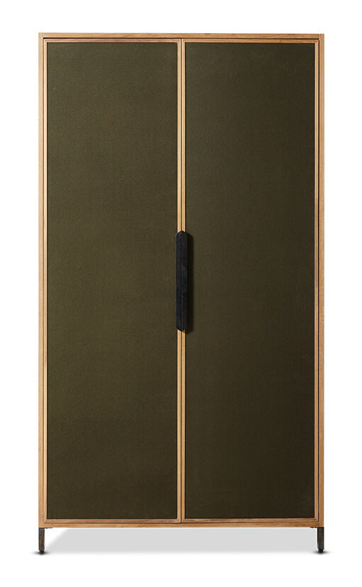 HKliving Opbergkast Pioneer Hout & Canvas, 100 x 180cm - Groen