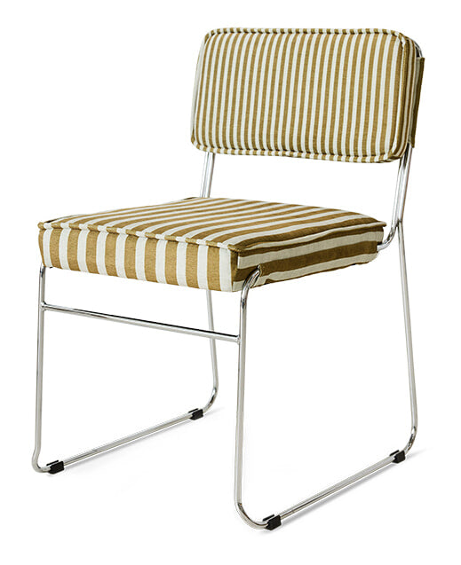 HKliving Eetkamerstoel Endless Stripe stof - Sunflower