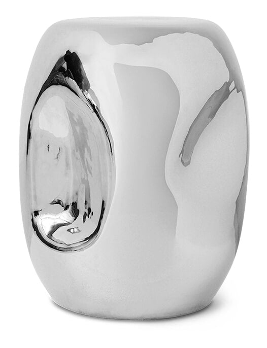 HKliving Bijzettafel Currents Keramiek, Ø36cm - Chroom - Rond