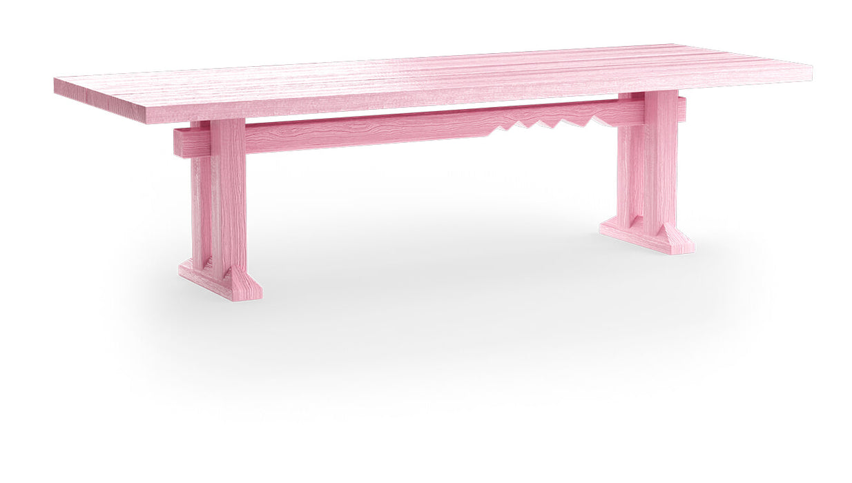 HKliving Eettafel Forma Sungkai hout, 280 x 100cm - Roze