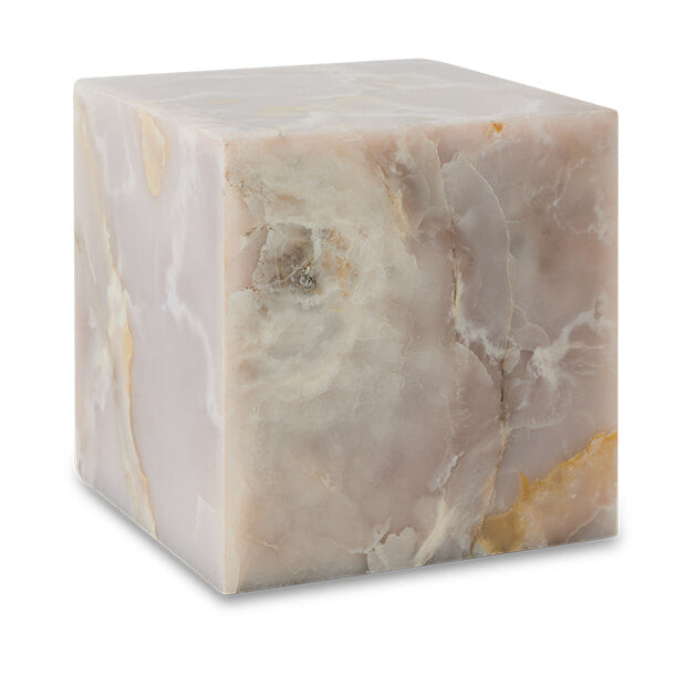 HKliving Bijzettafel Onyx Marmer, 35 x 35cm - Roze - Vierkant