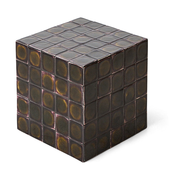 HKliving Bijzettafel Tiled Keramiek, 38 x 38cm - Olijfgroen - Vierkant