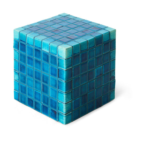 HKliving Bijzettafel Tiled Keramiek, 38 x 38cm - Turquoise - Vierkant