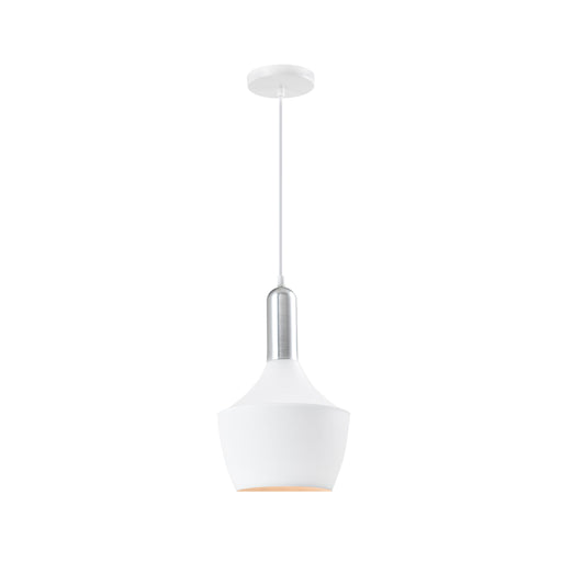 QUVIO Hanglamp modern - Zilveren bovenkant - D 25 cm - Wit