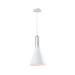 QUVIO Hanglamp modern - Kegelvorm - Zilveren bovenkant - D 19 cm - Wit