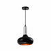 QUVIO Hanglamp retro - Bolvorm - Zilveren bovenkant - D 25 cm - Zwart