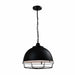 QUVIO Hanglamp industrieel - Kettinglamp met stalen rooster - D 42 cm - Zwart