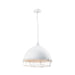 QUVIO Hanglamp landelijk - Kettinglamp met stalen rooster - D 42 cm - Wit