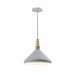 QUVIO Hanglamp Scandinavisch - Hoog design - Houten kop - D 26 cm - Grijs