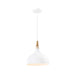 QUVIO Hanglamp Scandinavisch - Simplistisch hoog design - Houten kop - D 30 cm - Wit