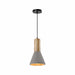 QUVIO Hanglamp landelijk - Betonnen lamp - Houten kop - D 15 cm - Grijs