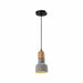 QUVIO Hanglamp landelijk - Betonnen design lamp - Houten kop - D 12,5 cm - Grijs