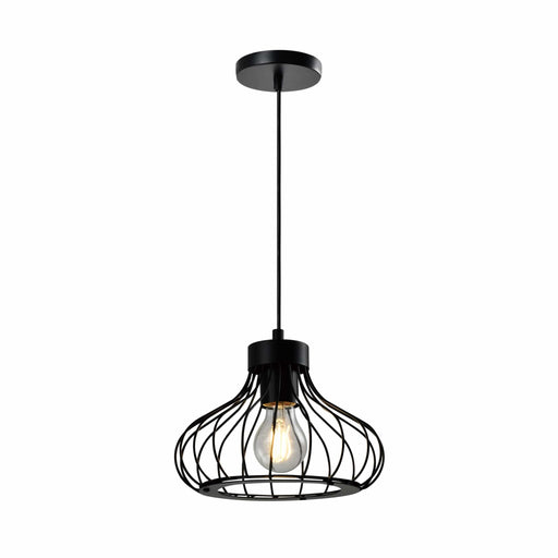 QUVIO Hanglamp modern - Draadlamp - D 22 cm - Zwart